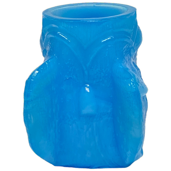 Elephant Head Toothpick Holder Boyd Art Glass 1999 Peacock Blue Ring Jewelry - Picture 5 of 13